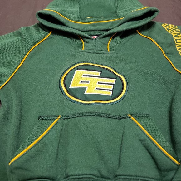 Reebok CFL Edmonton Eskimos Hoodie Football Activewear Green Yellow Accents 3T - Picture 3 of 7